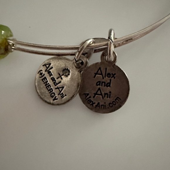 Vintage Alex and Ani Olive Beaded Silver Bracelet - Picture 2 of 2